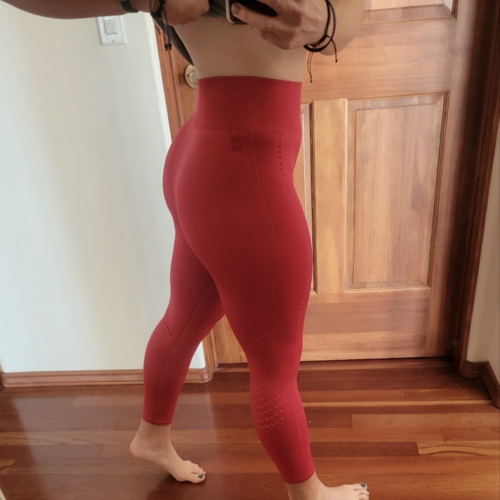 Fabletics Red Cut Out Seamless Leggings